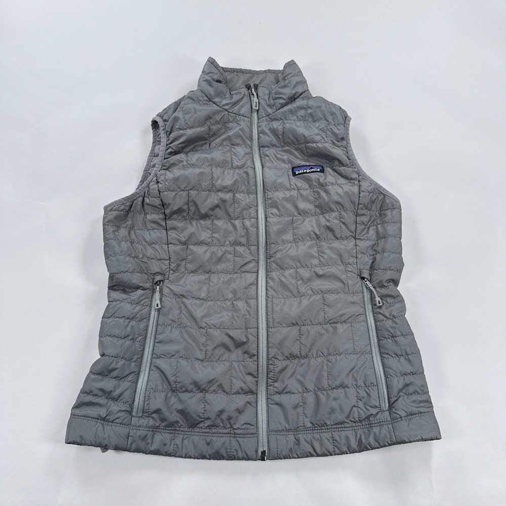 Patagonia Womens Nano Puff Vest Small Gray Quilted Insulated Full Zip Gorpcore